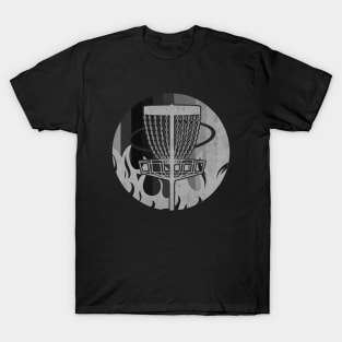 Disc Golf On Fire BW T-Shirt